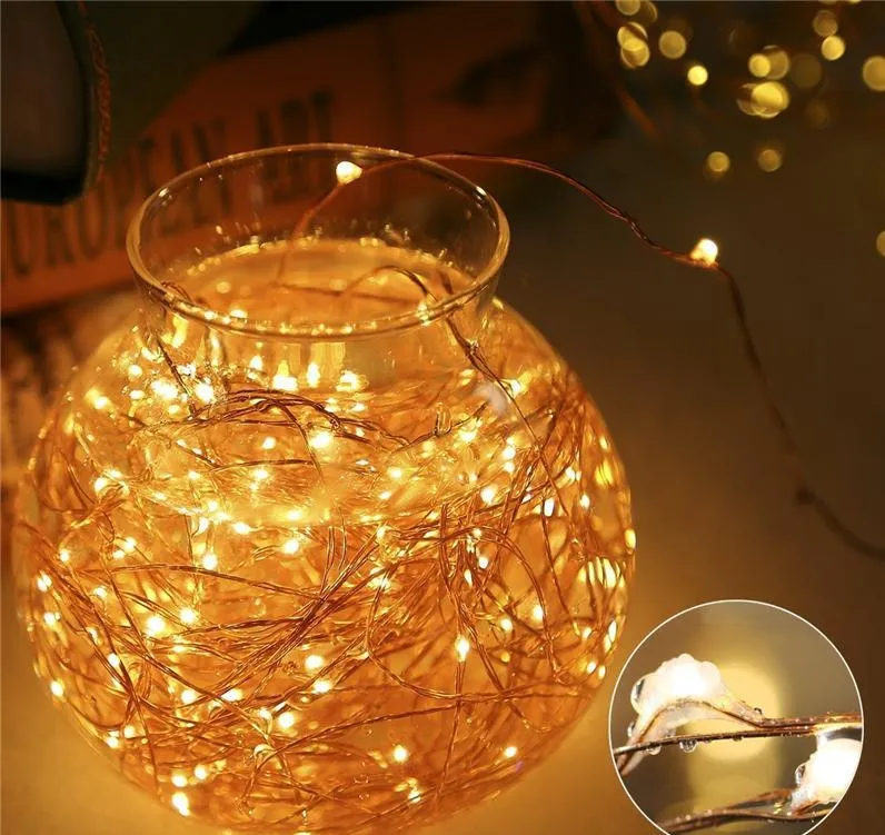 Guirlande lumineuse féerique Twnikle 2021, étanche, 8 Modes, 50Led, 100, prise USB, fil de cuivre, bande lumineuse luciole pour les vacances