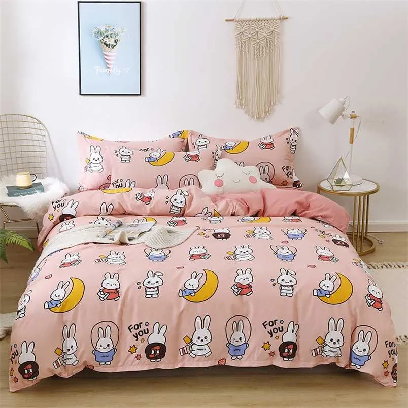 Cute Bedding Set Luxury Modern Fruit Cartoons Queen Size Sheets Adult Children Duvet Quilt Cover Comforter Kawaii Boys Girl 211007