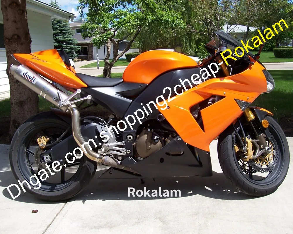 ZX10R 2004 2005 Backings Kit voor Kawasaki Ninja ZX-10R 04 05 ZX 10R Oranje Black Fairing Set (spuitgieten)