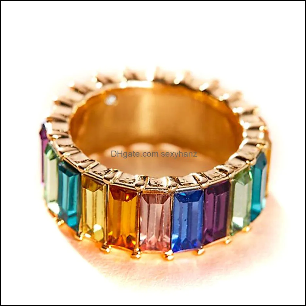 Fashion Colorful Silver Gold Ring rhinestone Bling Crystal high Quality wholesales Jewelry