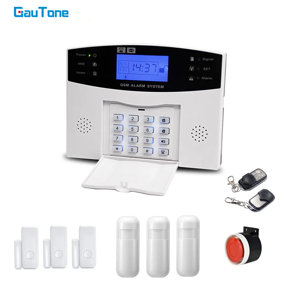 GAUTONE 505 GSM لوحة المفاتيح أمن الوطن مع كاشف الحركة التحكم عن بعد نظام إنذار لاسلكي المنزل نظام الإنذار