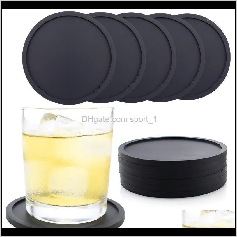 6 colors silicone coasters non-slip cup coasters heat resistant cup mat soft coaster for tabletop protection fits size drinking