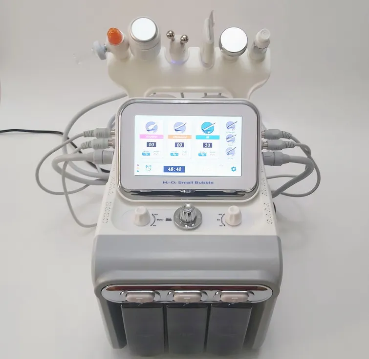 다기능 6 in 1 Hydra Dermabrasion Hydro microdermabrasion 필링 진공 피부 청소 물 아쿠아 산소 스프레이 초음파 RF