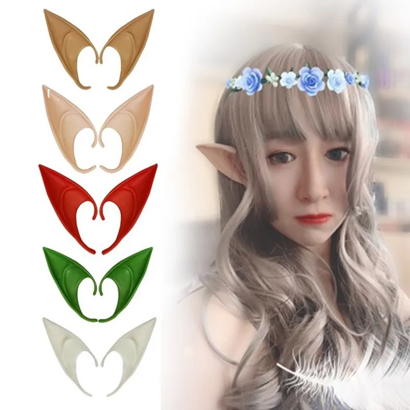 دخن الحزب اللاتكس مدببة الأذن الخاطئة الجنية Cosplay Assistory ملحقات ملاك Elven Elf Els Photo Props Adult Kids Halloween Decor Hy0290