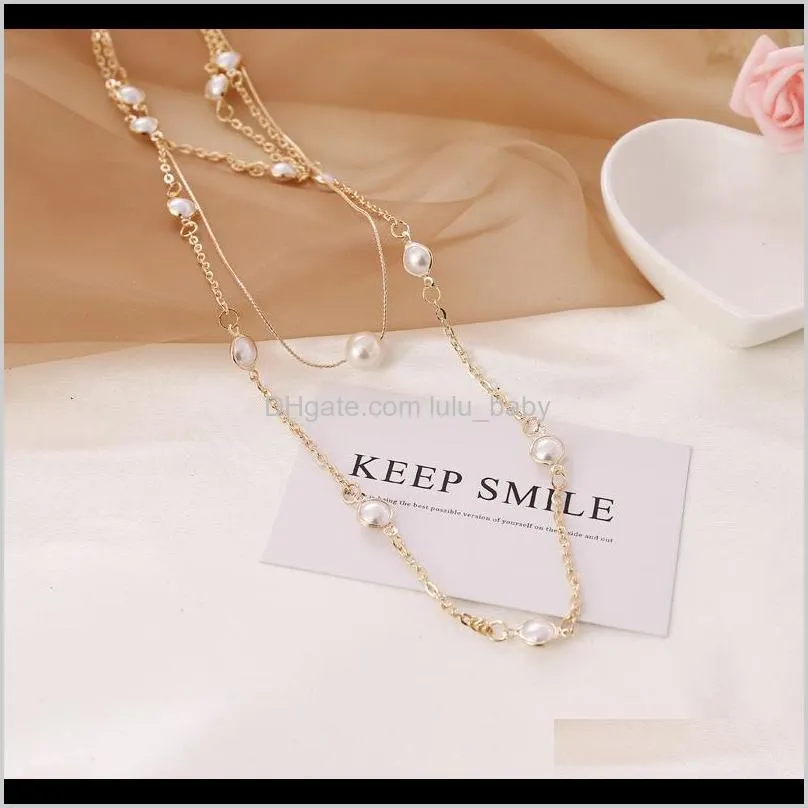 s1217 hot fashion jewelry set pearl beads multi layer necklace choker necklace pearl earrings