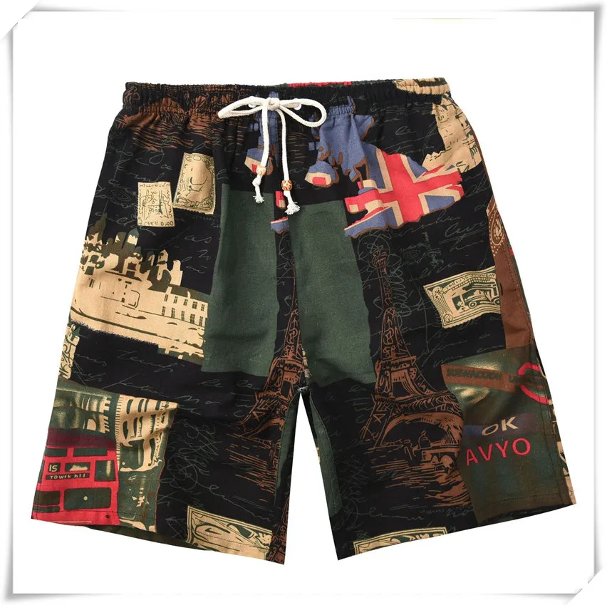 2021 Shorts de football Summer Style chaud Coton et lin imprimé grand pantalon Beach Homme Lâche Davis DDD666