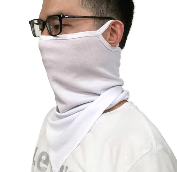 10st sublimatie DIY wit blanco gezichtsmasker, hoofddoek, oorrijden, nekbedekking, bescherming tegen de zon in de zomer, buiten warmteoverdracht afdrukken