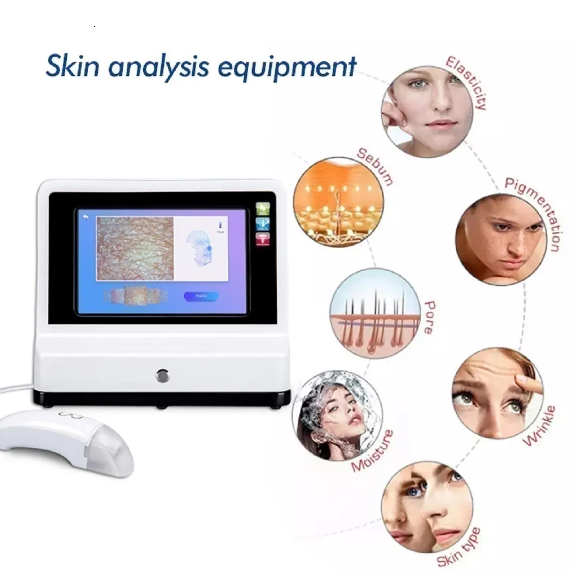 2021 Professional 3D Digital Skin Analyzer CE Approved Auto Facial Analysis Machine for SPA Use with Factory Price