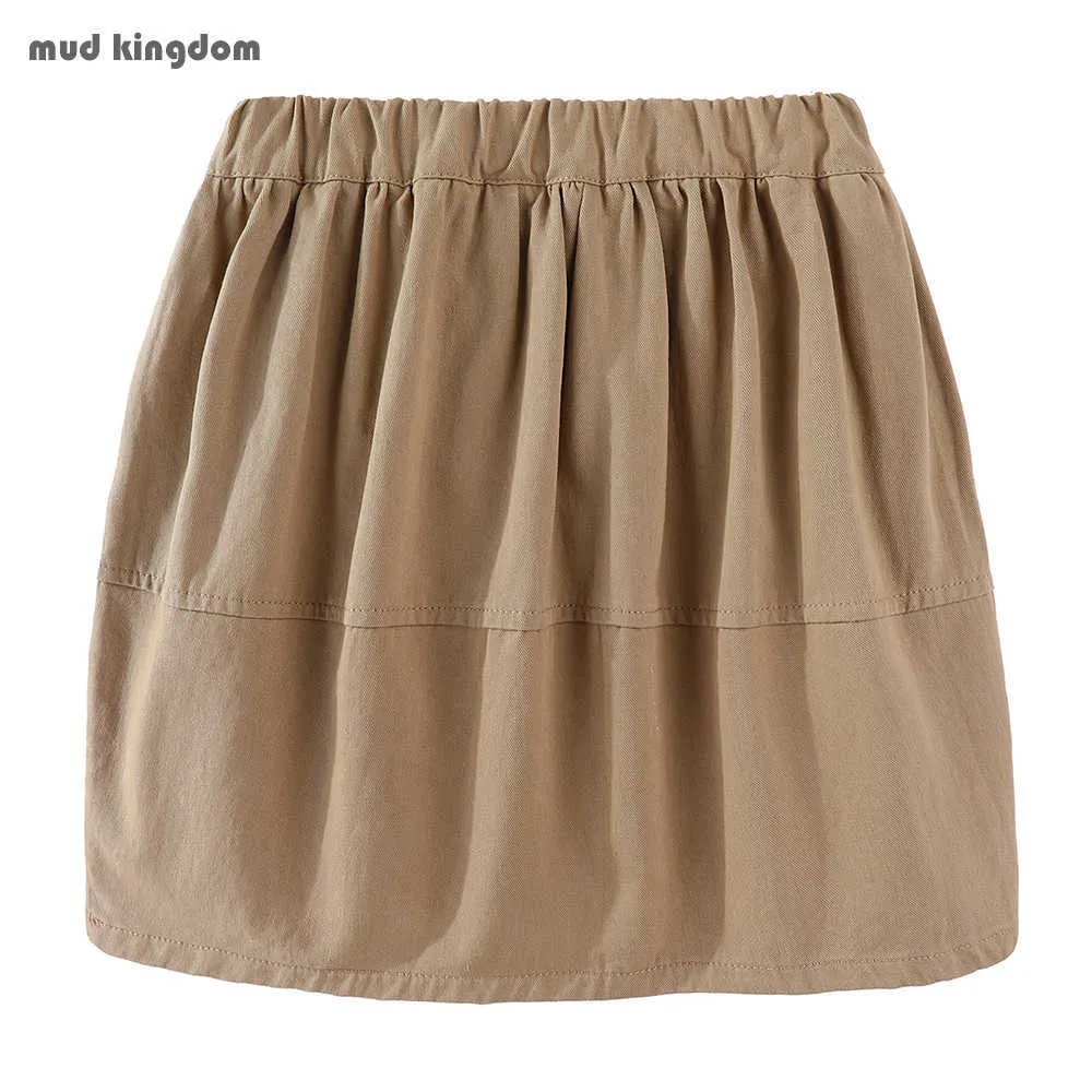 Mudkingdom meninas saias liso saia de sarja para a escola menina sólida moda crianças roupas 2 a 7 anos roupas crianças 210615