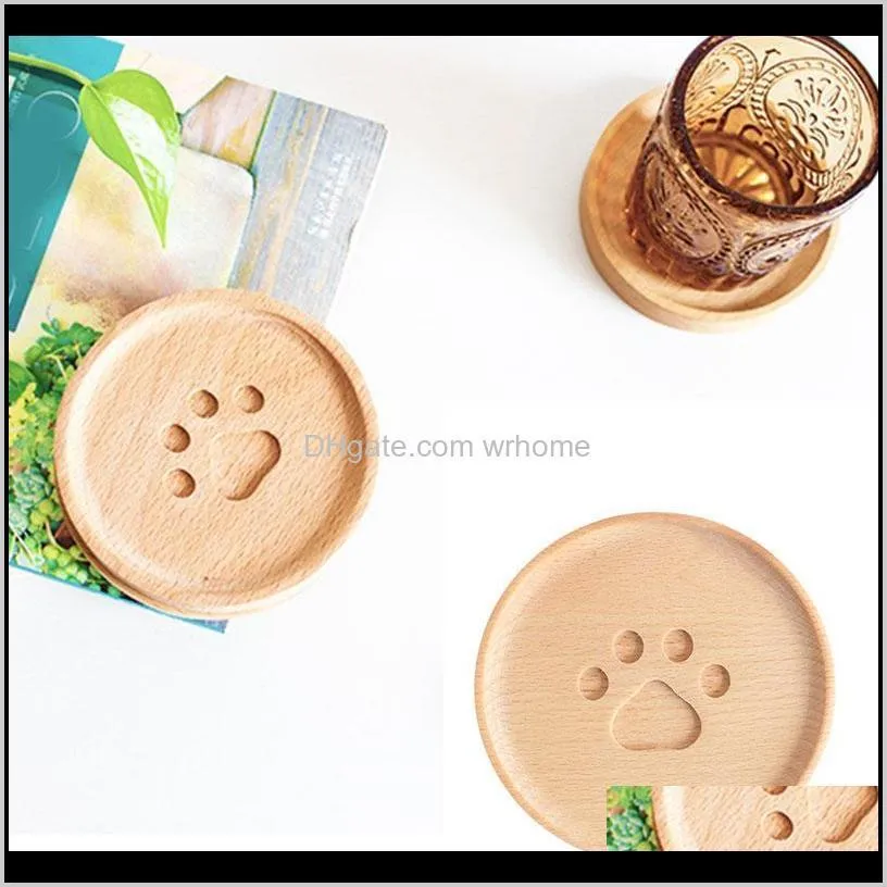 Cute Simple BEAR Wood Drink Pad Lovely Coffee Cup Mat Tea Dining Soft Placemats Decoration Accessories Mats & Pads