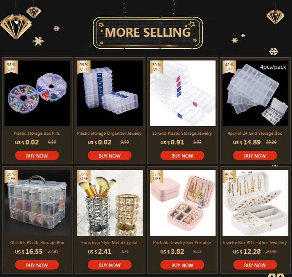 Plastic Storage Jewellery Plastic Boxes Wholesale Adjustable Container