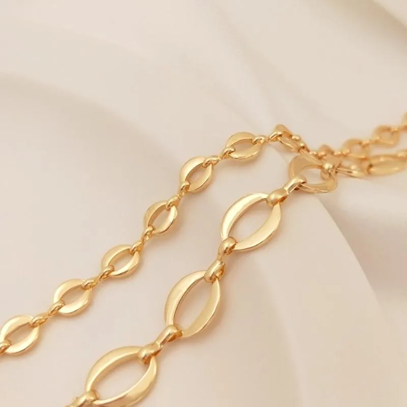 Plated 14K True Gold Filled Color Retention 5-8MM O Style Necklace Chains DIY Jewelry Making Accessories Jewellery Findings