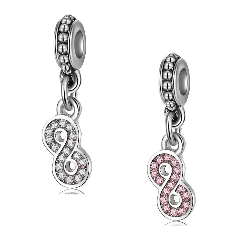 Passend für Pandora-Charm-Armbänder, europäisches Silber, Charms, Schlangenperlen, Nr. 8, Kristall-Anhänger, DIY-Schlangenkette für Frauen, Armreif, Halskette, Schmuck