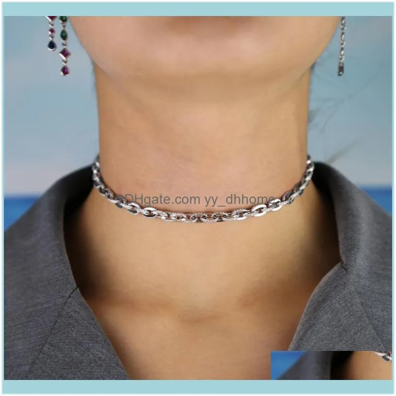 Multi Layer 32+10cm Short Choker Chain Iced Out Bling Sparking Cz Paved Open Curb Link Necklace Women Hip Hop Jewelry Chokers