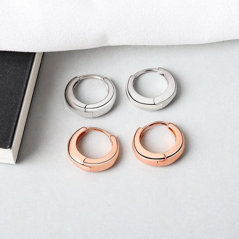 Street Style Circle Hoops Chunky Gold Hoop Earrings For Women Punk Metal Rose Silver Color High Quality Brincos & Huggie