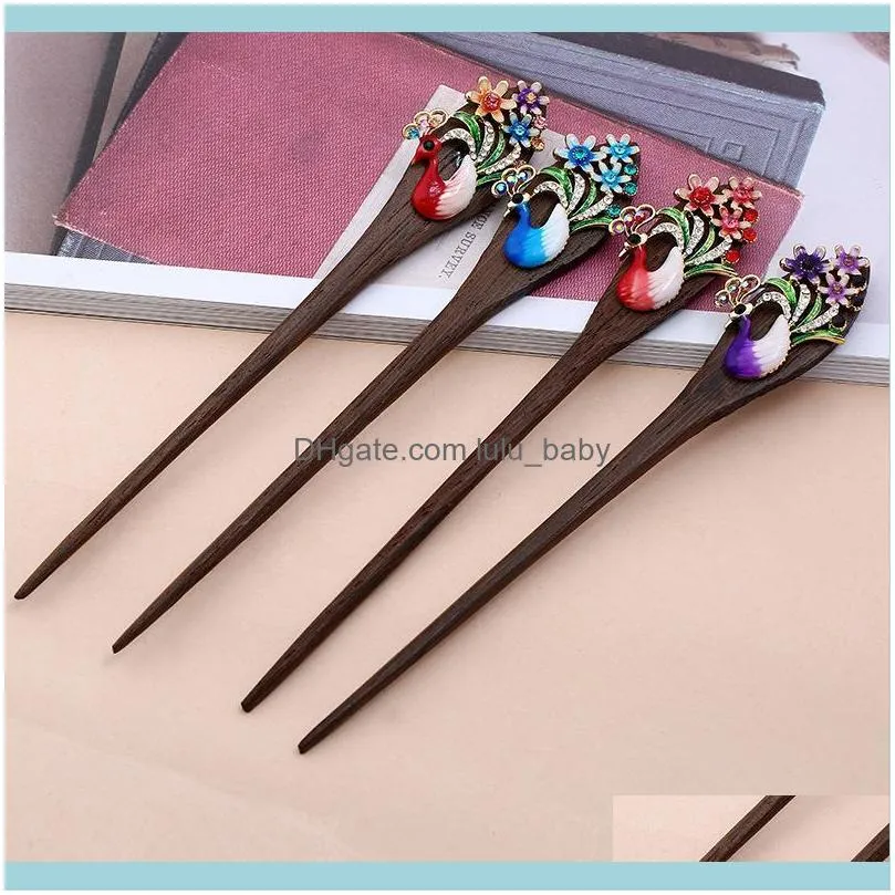 Hair Clips & Barrettes Vintage Classical Wood Hand-Carved Sticktapered Headdress Chopstick Hairpin Women Styling Retro Princess Tassels