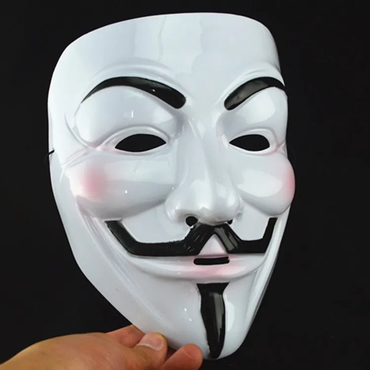 Film V Parti Maskeleri Erkekler Için Yeni Vendetta Anonim Film Guy Fawkes Maske Tam Yüz Cadılar Bayramı Cosplay Maskeleri Masquerade