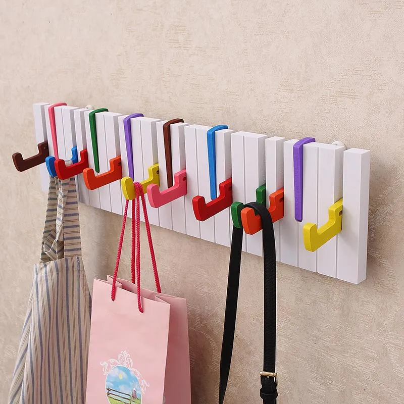 Haken rails piano hangende kast rek haak houten stijl kleur wanddecor magnetische hanger sleutelring opslag druppel