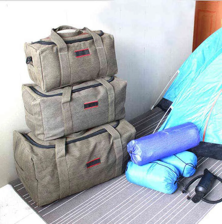 Large Capacity Canvas Travel Duffle Bag 30l For Men And Women