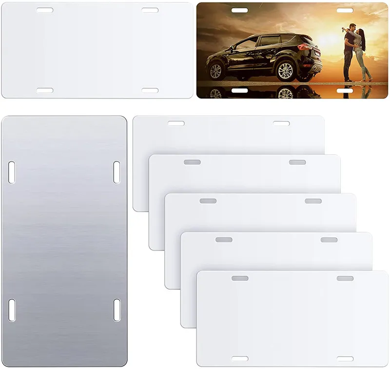 3 Sizes Sublimation License Plate Decoration Blank White Aluminium Billboard DIY Heat Transfer Coating Advertising Sheet