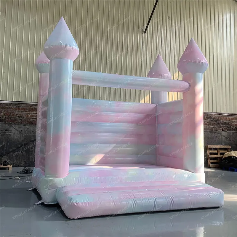 Activities 4x3x4m tie dye inflatable bounce house wedding bouncy castle for outdoor event