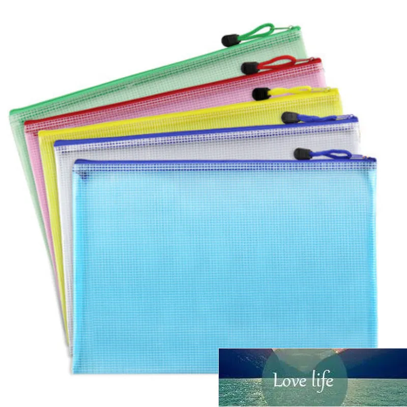 A3 A4 Waterproof Plastic Zipper Paper File Folder Book Pencil Pen