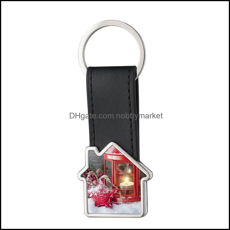 Key Rings Jewelry Thermal Transter Sublimation Blanks House Leather For Women Men Diy South American Alloy Sier Plated Pendants Designer Key