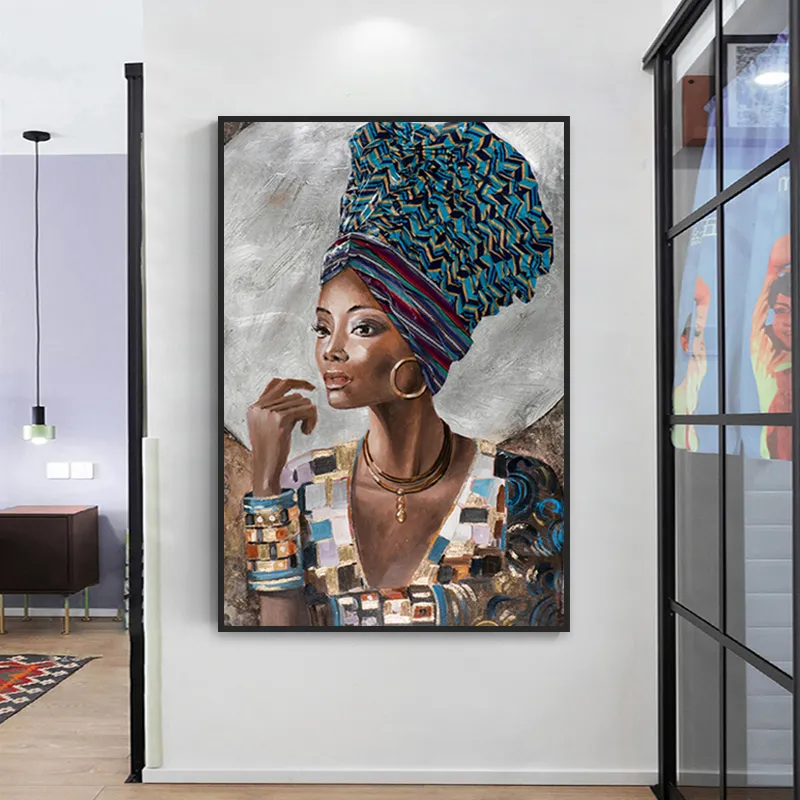 Abstract African Women Canvas Painting Canvas Wall Art Poster Prints Art  Picture
