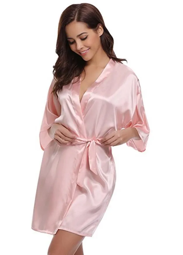 Undergarments & Sleepwear Silk Kimono Robe Bathrobe Women Bridesmaid Robes  Sexy Robes Satin Ladies Dressing Gowns