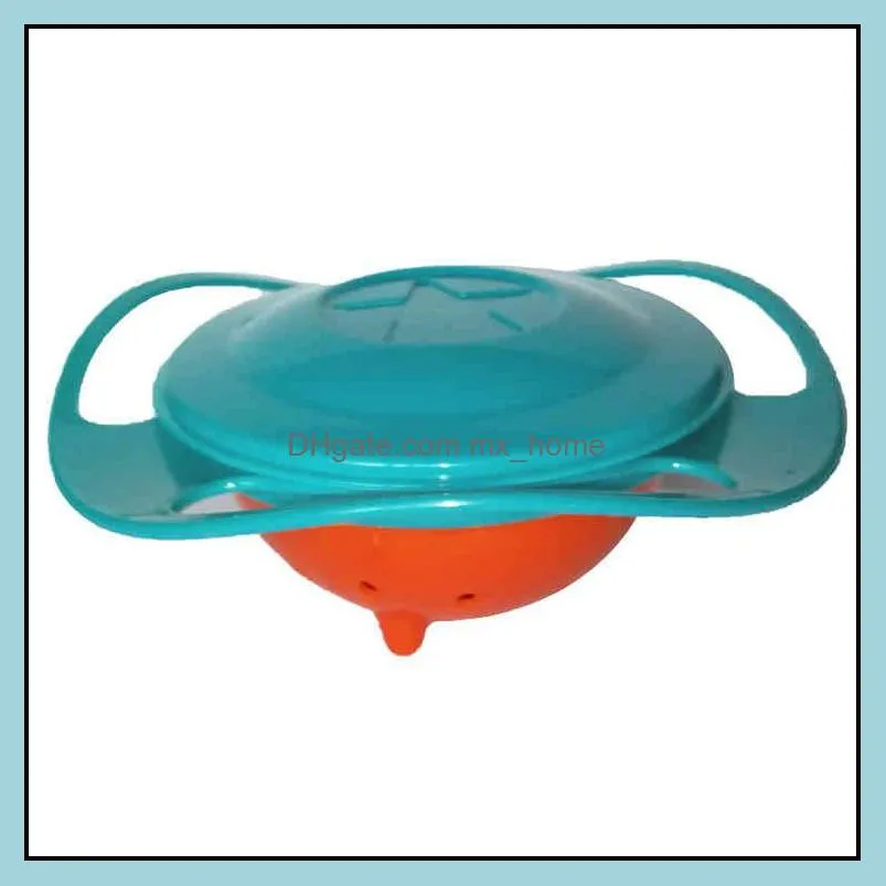 5A+2021 Baby Universal Gyro Bowl Practical Design Children Rotary Balance Novelty Umbrella 360 Rotate Spill-Proof Solid Feeding Dishes