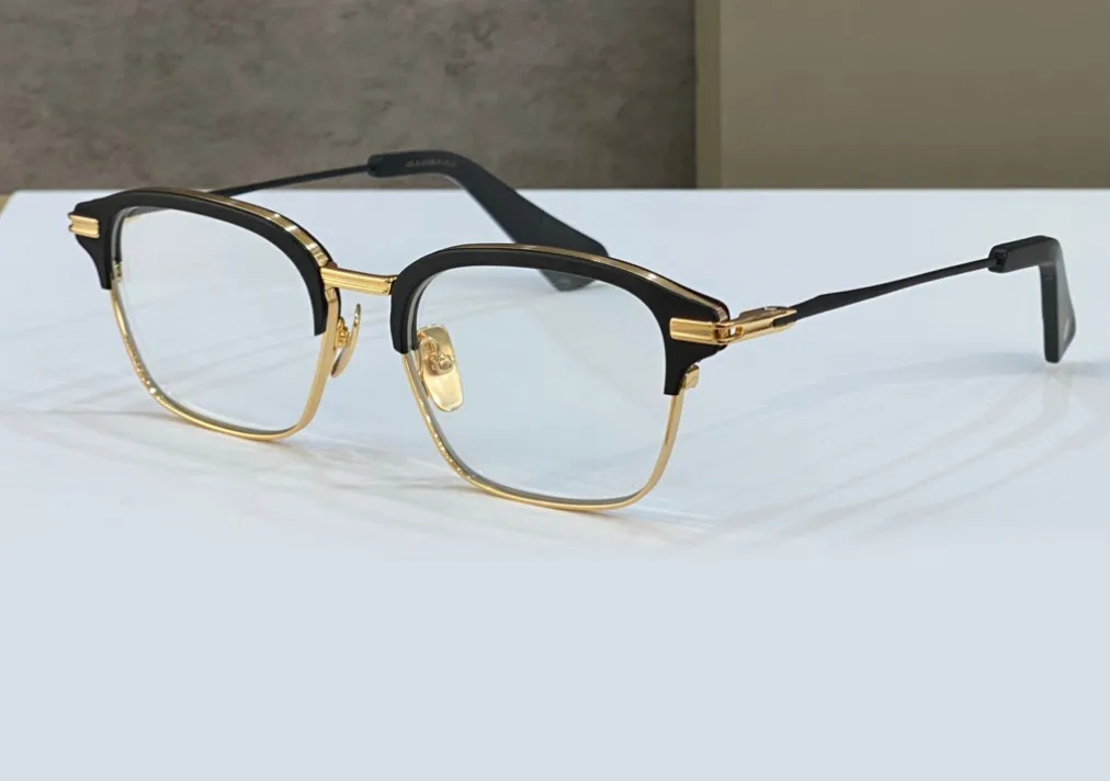 Siyah Demir Sarı Altın Gözlük Çerçevesi Şeffaf Lens Erkekler Gözlük Kutusu ile Tam Jant Optik Çerçeve