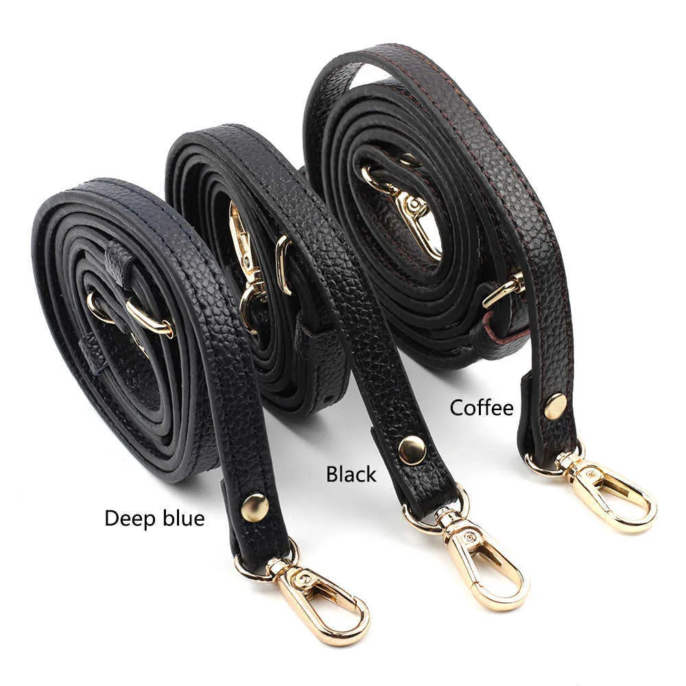 120*1.2cm Shoulder Bag Straps for Handbags Leather Strap Handle Replacement Bag Belt DIY Accessories Gold Buckle KZ0350 210624