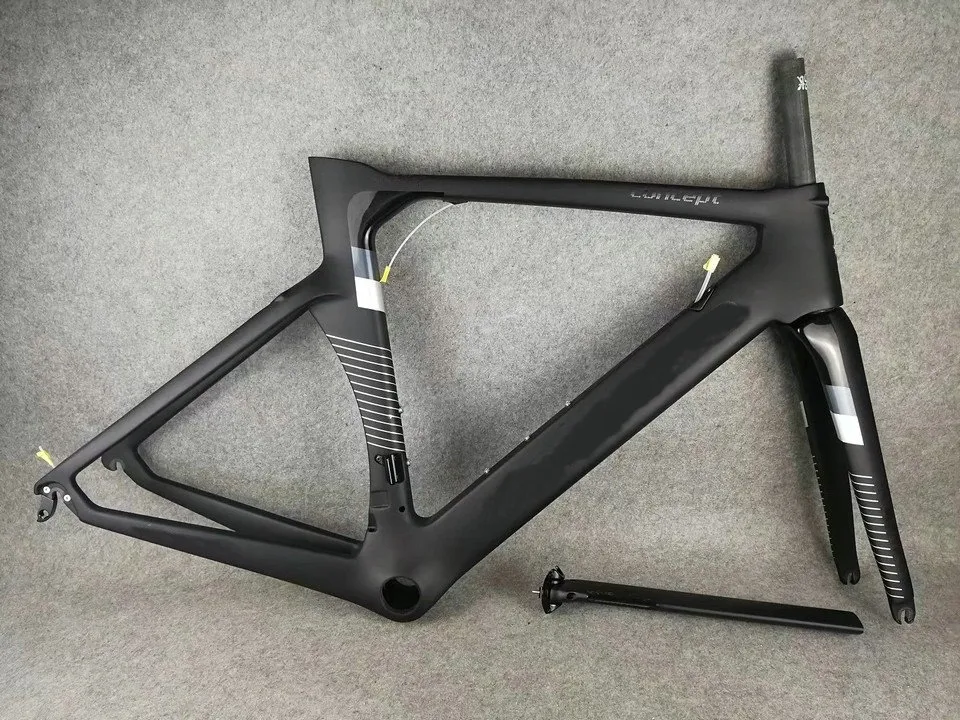 Black Carbon Bob Road Bike Frame Full Carbon Fiber Bicycle Frame With BB386 Frame Glossy LOGO324W