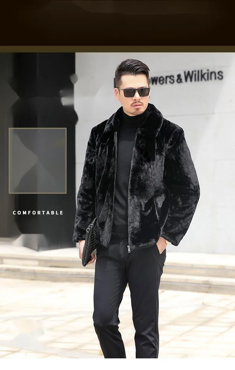 Mens Faux Mink Fur Coat Warm Winter Jacket Eco Friendly Thick Fleece Lined Zipper Closure Black 2024 From Cinda01 48.37 DHgate.Com
