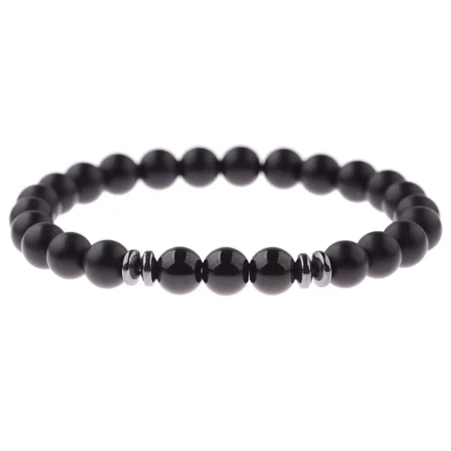 Classique Hommes Bracelet Noir Tourmaline Mat Pierre Naturelle Protection Yoga Perlé Stretch Bracelets Hommes Pulsera Hombre