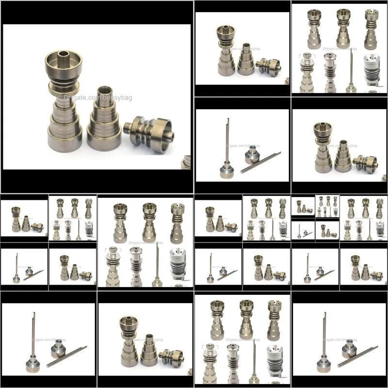  shipping titanium nail domeless universal male/female fit 10mm 14mm 18mm 6in1