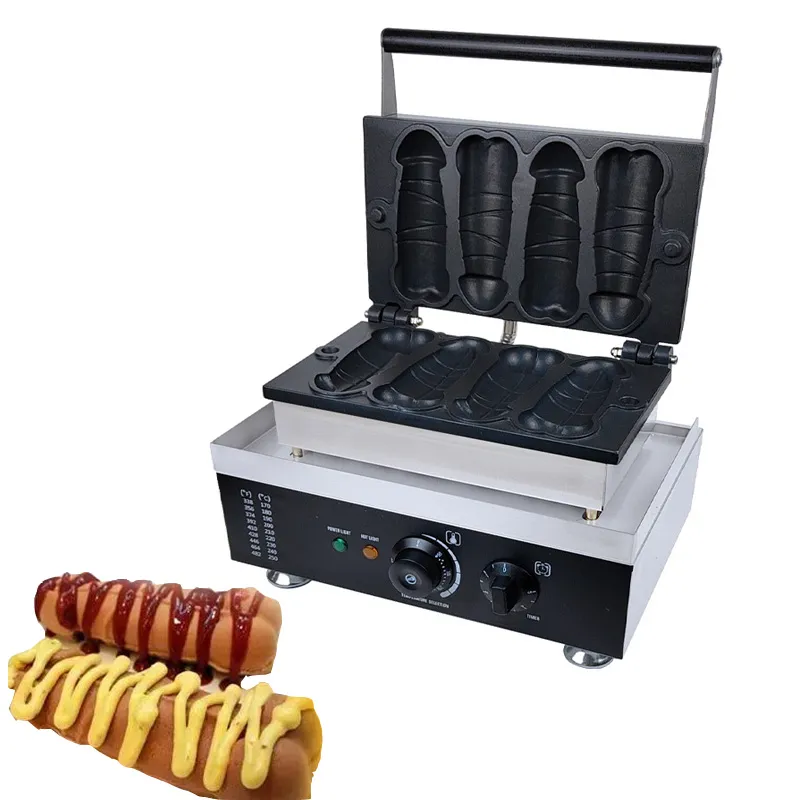 Commerciale Antiaderente Pene Waffle Maker Bubble Waffle Stick Macchina Hot Dog Pene Waffle Maker Ferro Macchina Baker