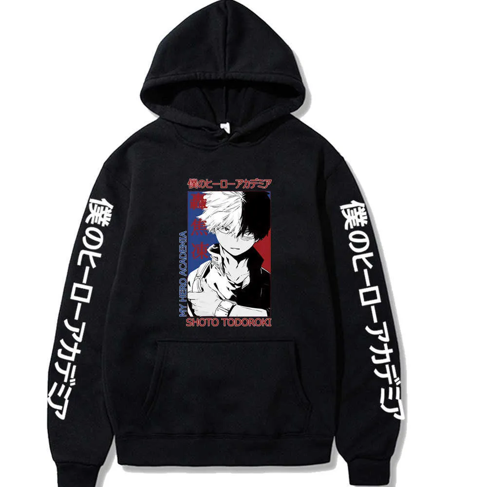 Shoto Todoroki sweats à capuche femmes hommes mode sweat pull décontracté mon héros académique Janpanese Anime Y0803