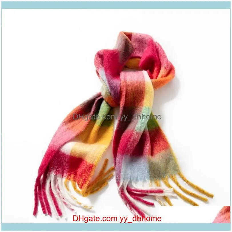 Scarves Women And Men Soft Scarf Shawl Gradient Color Tie-Dye Tassel Plaid Winter Unisex Scarf1