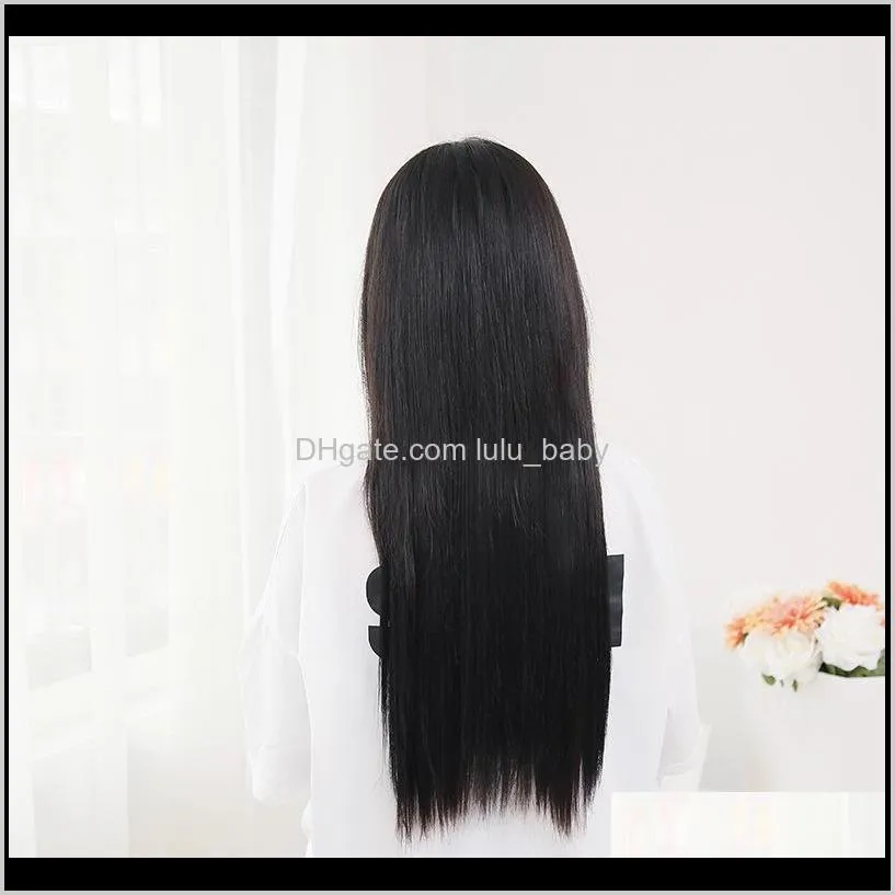 z&f synthetic fiber hair weft straight tape hair extension 5 clip in hair 24inch long cheap wholesale promotion