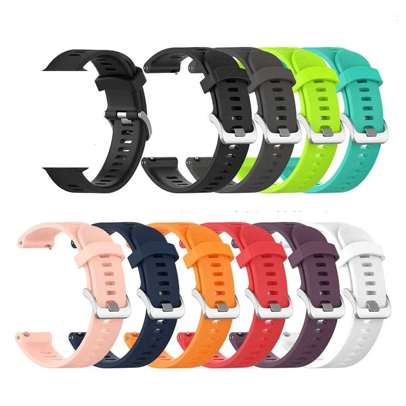 Bandes de bracelet de remplacement de dragonne en silicone pour Garmin Forerunner 245m 245 645 100pcs / lot