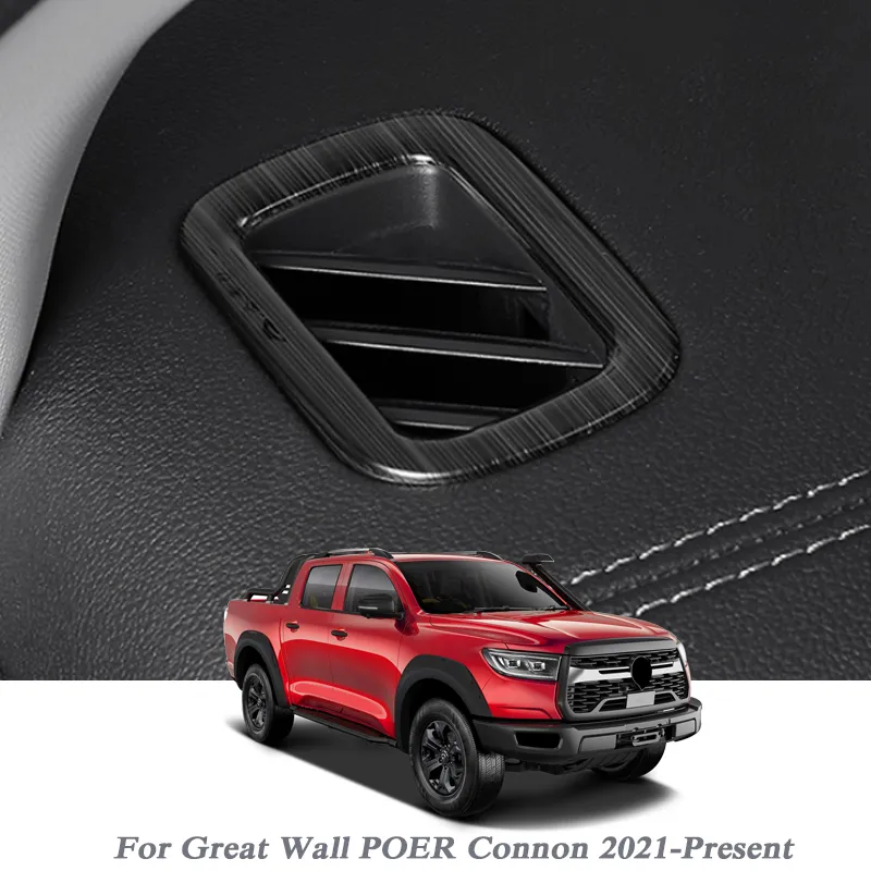 Car Styling For Great Wall POER Connon 2021-Present Interior Dashboard Outlet Frame Sequins Internal Mouldings Auto Accessories