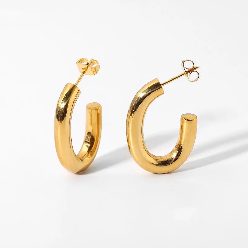 Hoop Huggie Tarny Gratis Waterdichte roestvrijstalen ovale vorm oorbellen voor vrouwen open design cirkel sieraden