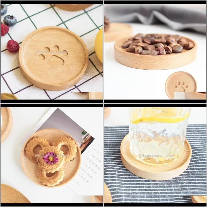 Cute Simple BEAR Wood Drink Pad Lovely Coffee Cup Mat Tea Dining Soft Placemats Decoration Accessories Mats & Pads