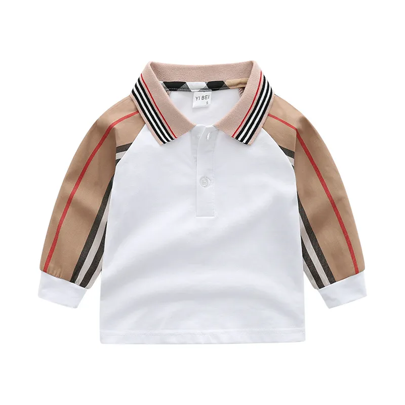 Jongens geruite poloshirts met lange mouwen Kleding Kinderen Katoen Slijtage Topmode Lente Herfst 1-7 jaar