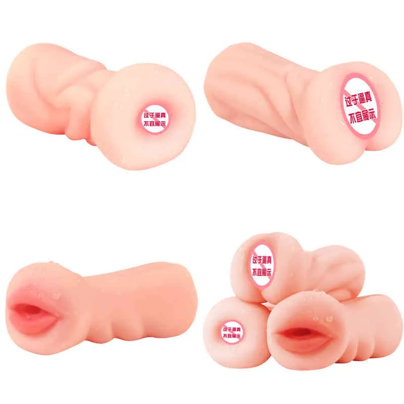 NXY SEX Masturbators Toys For Men Masturbator Cup Realistic Artificial Mouth Anal Vagina Soft Silicone Tight Pussy Oral Deep Throat Pocket 220127