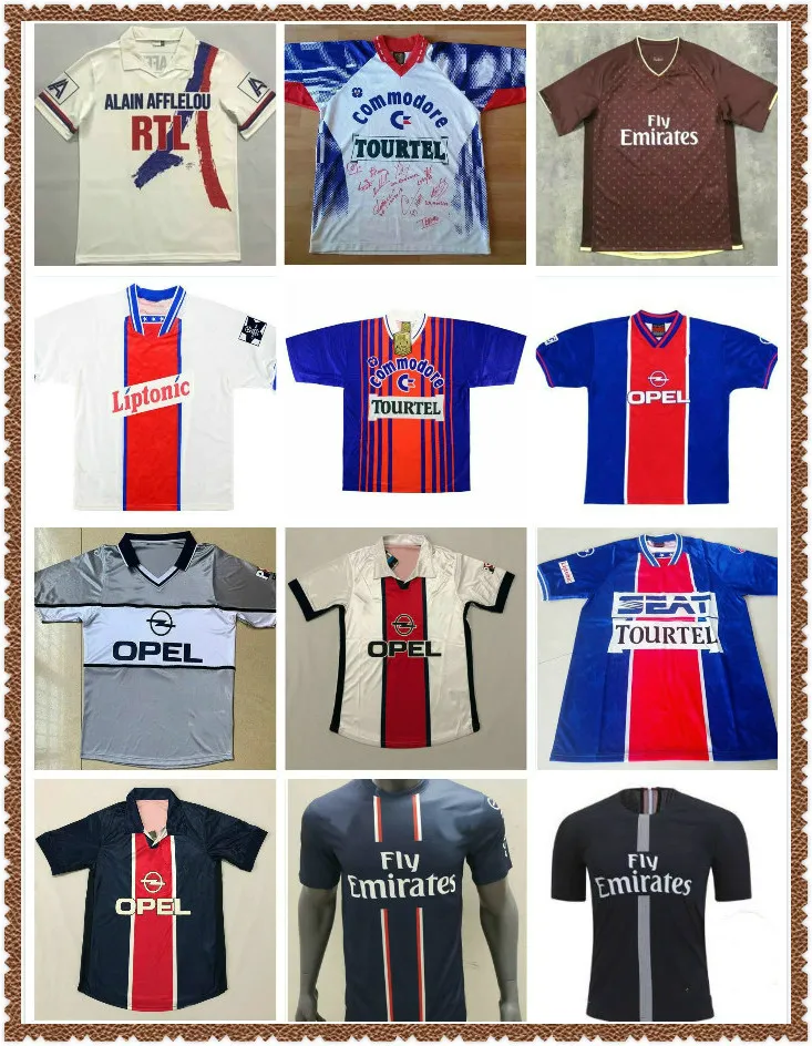 Retro 2012 2013 Paris Menez Motta MATUIDI Lavezzi Ibrahimovic maglie da calcio 93 94 95 96 98 99 00 01 02 12 13 VERRATTI LUCAS RONALDINHO maglia da calcio classica