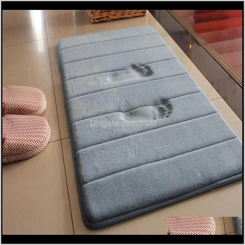 1pc 40x60cm home bath mat non-slip bathroom carpet soft coral fleece memory foam rug mat kitchen toilet floor decor