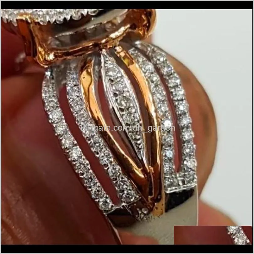 Unique Style Female Small Zircon Stone Ring Luxury Big Gold Color Engagement Ring Cute Fashion Wedding Finger Rings For Women