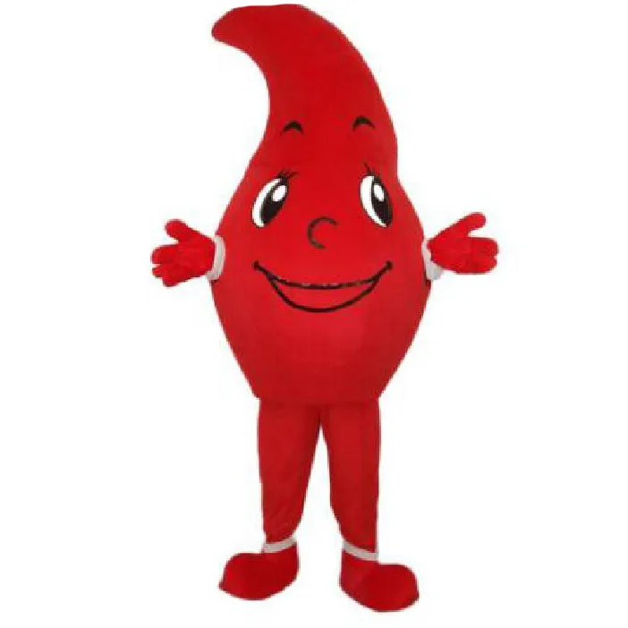 Costume de mascotte de goutte de sang rouge d'Halloween Haute qualité Personnalisation de dessin animé en peluche Anime thème personnage Carnaval de Noël Adultes Fête Fantaisie Outfit